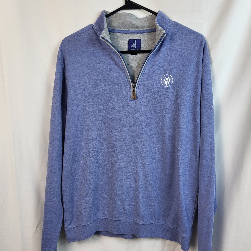 johnnie-O Mens Medium‎ Blue Heather Quarter Zip Pullover Sweatshirt Golf Casual